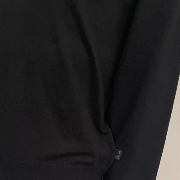 New Hugo Boss V Neck Black Wool Sweater